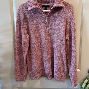Karen Scott Pink Zip-Up Sweater